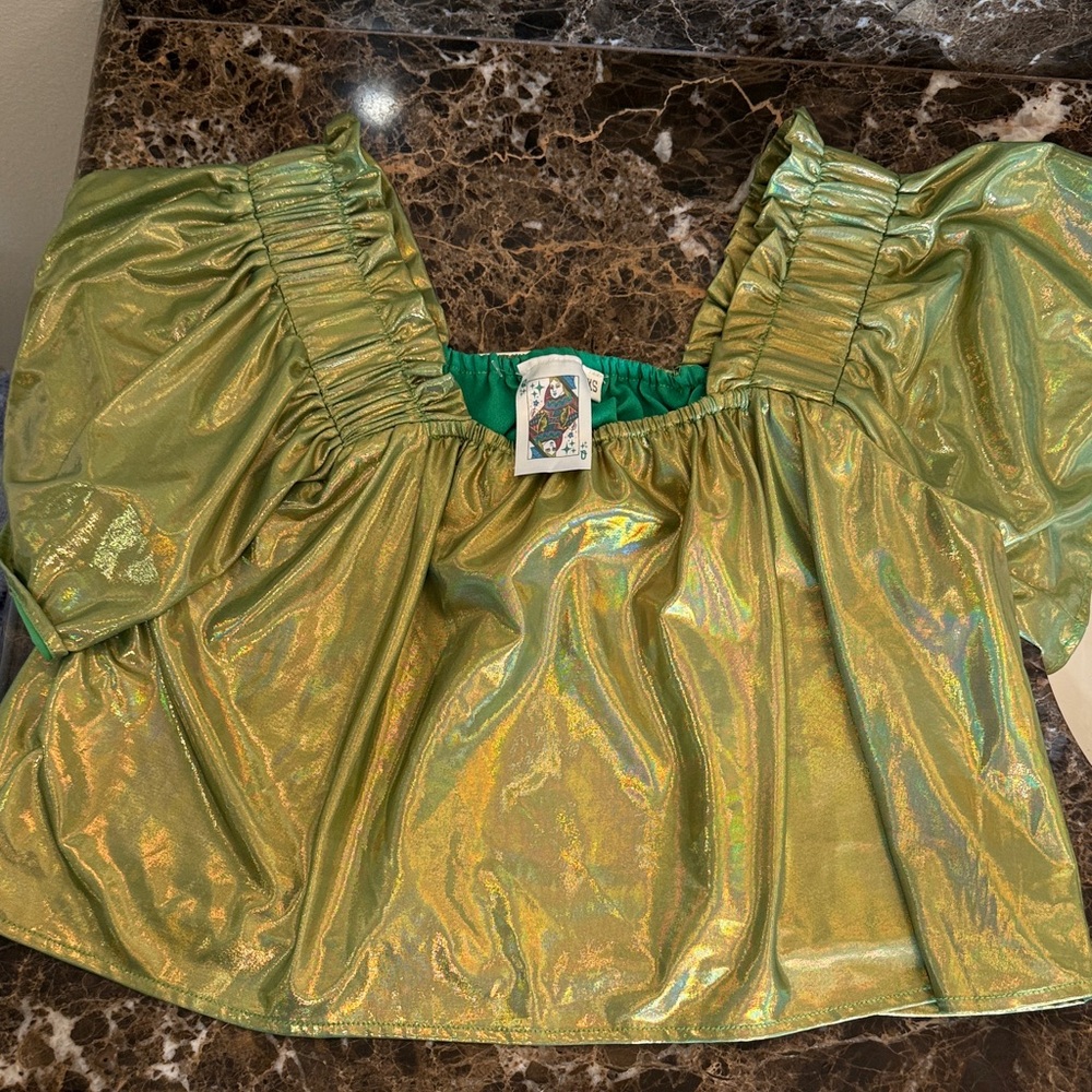 Queen of Sparkles Woman’s S Green  Top